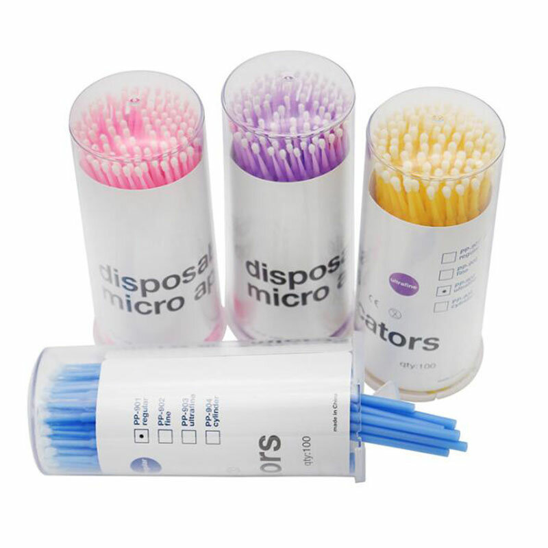 100PCS/Lot Disposable Microbrushes Eyelash Brushes Swab Applicators Eyelash Extension Supplies Grafting Lashes Removing Tools