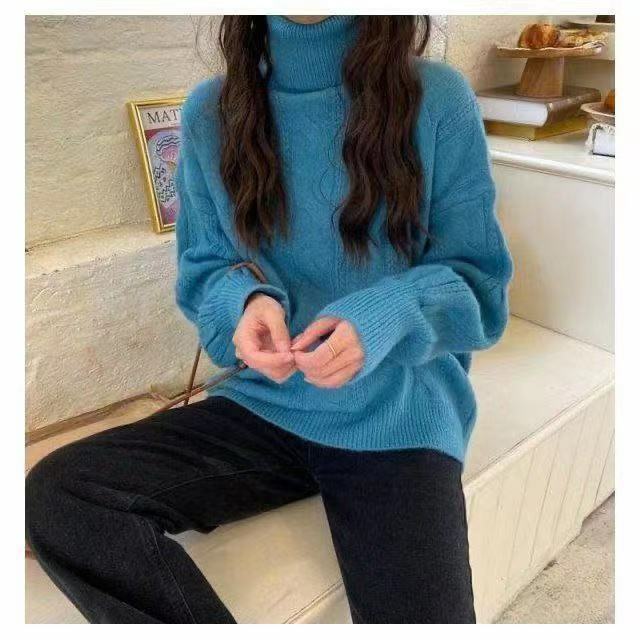 Suéter de manga de dos encajes para mujer, suéter suelto, versión coreana, ropa de Color sólido Qi, otoño e invierno, 2023