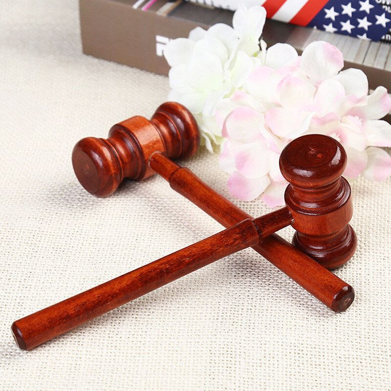 1PC Mini Wooden Hammer Lawyer Decoration Toy for Children Judge Hammers Multitool Small Hammer Birthday Gift Christmas Toy