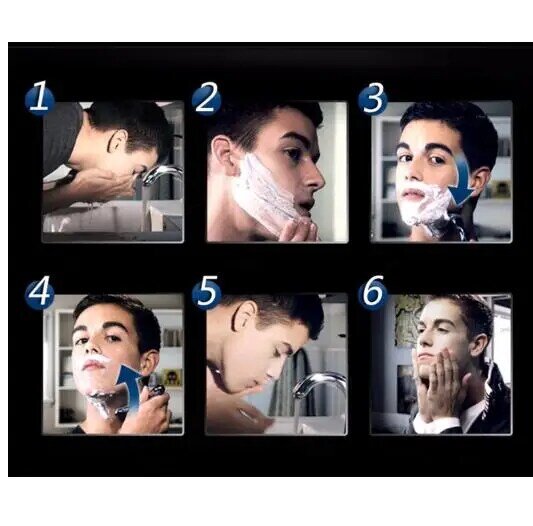 4 unidades/pacote profissional de barbear 5 camadas lâminas de barbear compatíveis para homens cuidados com o rosto ou mache 3