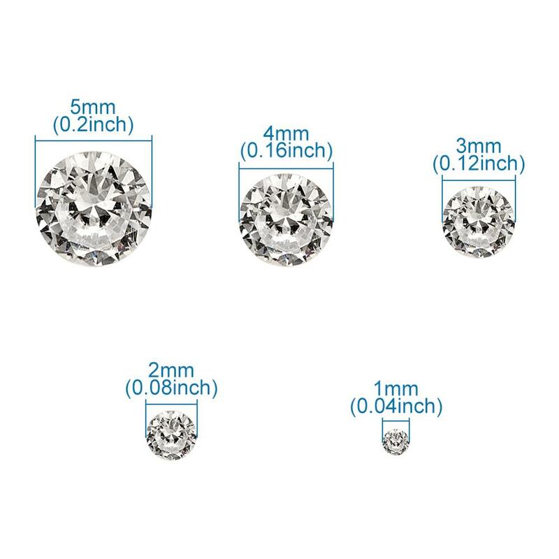 50-80 Buah/Set Kelas A Kubik Jernih Zirkonia Cabochons Berlian Segi untuk Diy Kalung Cincin Perhiasan Dekorasi 1Mm, 2Mm, 3Mm, 4Mm, 5Mm