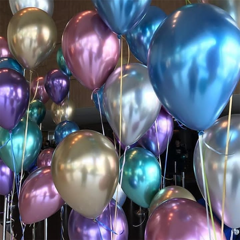 Globos de látex de Color metálico para decoración de cumpleaños, Globos de helio metálicos de 10 pulgadas con destellos, perlas cromadas, decoración de boda, 20 Uds.