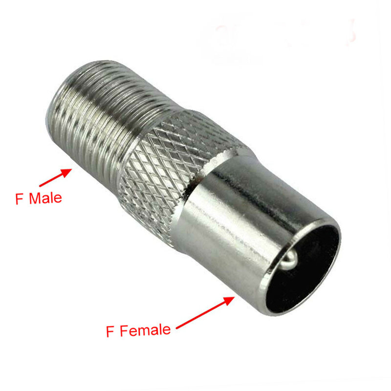 Enchufe de aleación de aluminio tipo F a coaxial RF IEC, adaptador macho de enchufe aéreo, conector giratorio, 5 uds.