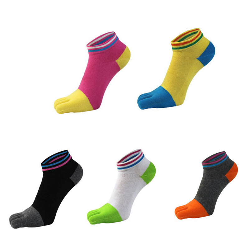 New Socks Women Cotton Five Finger Ruffle Solid Color Toe Socks With 5 Toe Short Deodorant Toe Socks With Fingers Soks Woman