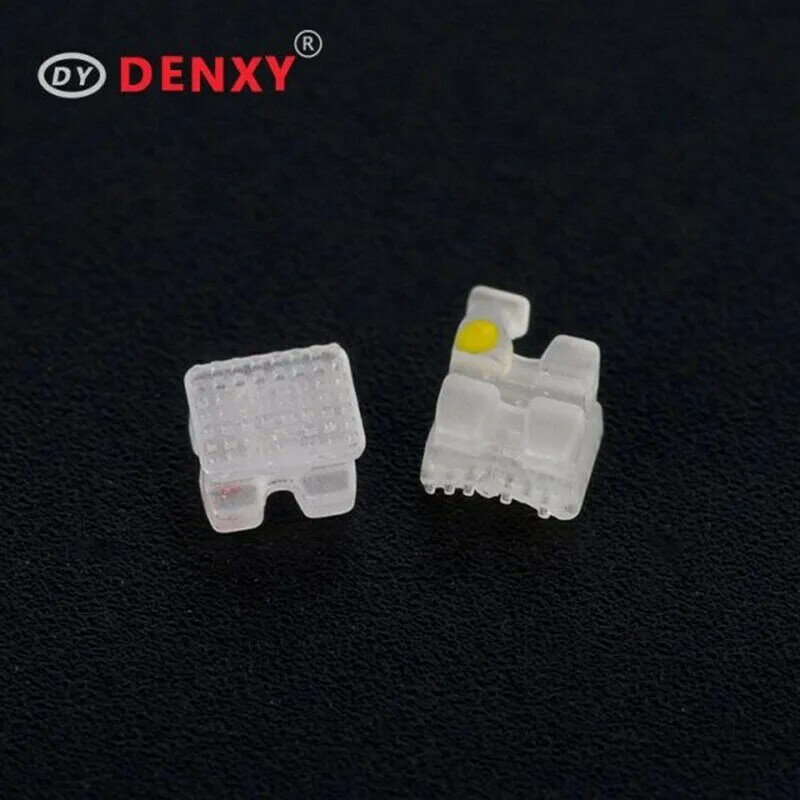 Denxy-soportes de ortodoncia de cerámica, Base de malla, MBTt/Roth 022 hooks345, Serie 3, 2 juegos