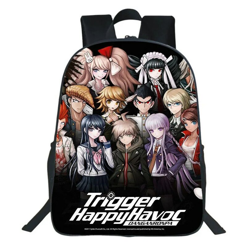 Danganronpa Backpack Monokuma Boy Girl Daily School Backpacks Men Women Laptop Rucksack Cartoon Anime Teen Cosplay Travel Bag