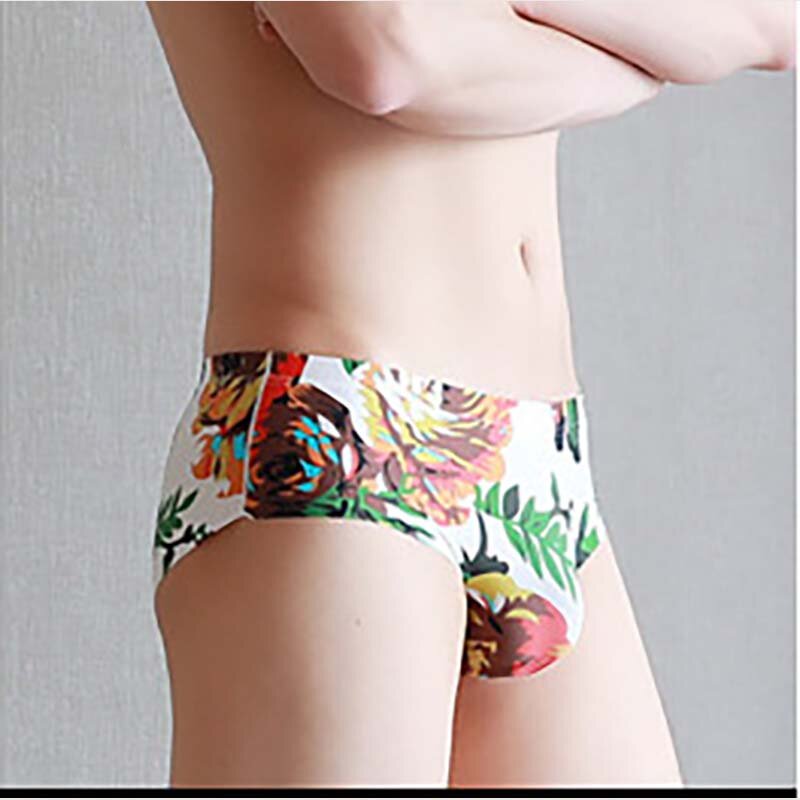 Men Underwear Brief Male Sexy printed Briefs Underpants for Men Summer Ice Silk Panties Mens Bikini Pant Pouch Sexy Slip Hombre