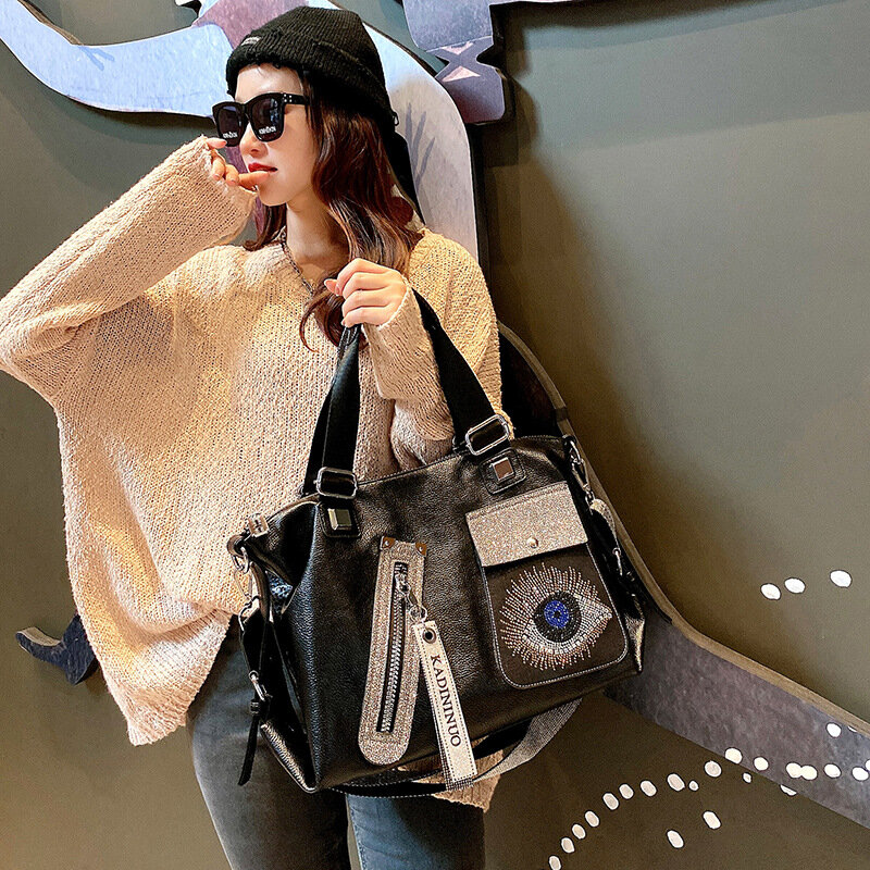 Moda diamentowa damska torebka damska wysokiej jakości torby listonoszki na co dzień duża pojemność codzienne torby podróżne Bolso Mujer
