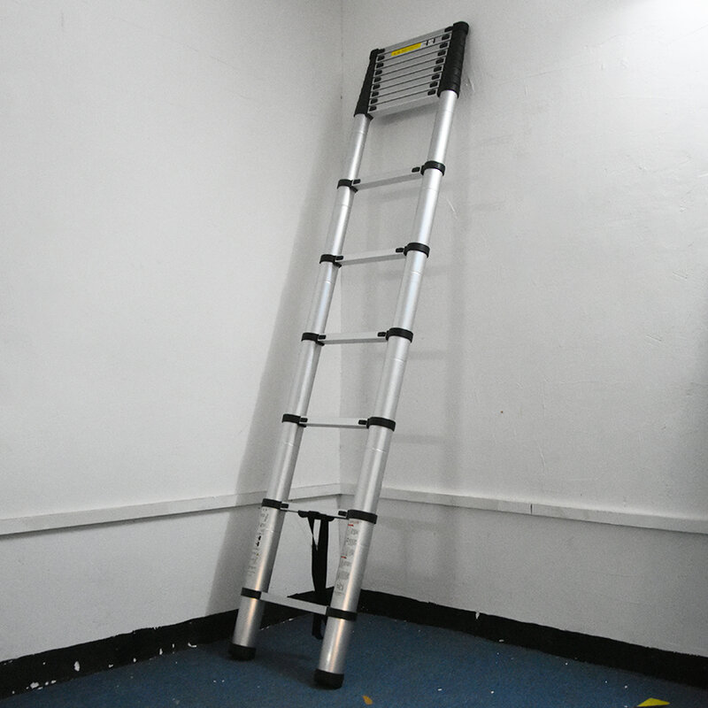 Escalera de extensión DLT-A para el hogar, accesorio de aleación de aluminio grueso, recto, de una sola cara, plegable, de ingeniería, 4,4 M