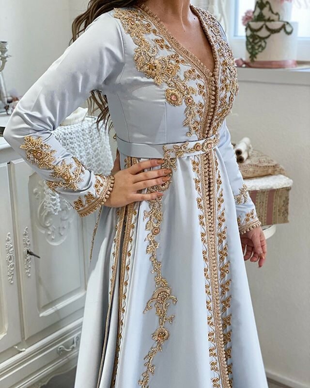 Abaya – robe de soirée Caftan marocain, tenue de soirée formelle arabe, avec perles, pour le travail manuel, musulmane, nouvelle collection 2023