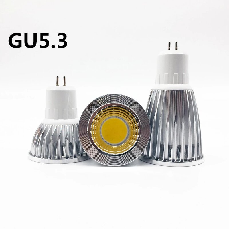 10Pcsnew High Power Lampada Led MR16 GU5.3 Cob 6W 9W 12W Dimbare Cob Spotlight Cool wit Mr 16 12V Bulb Lamp Gu 5.3 220V
