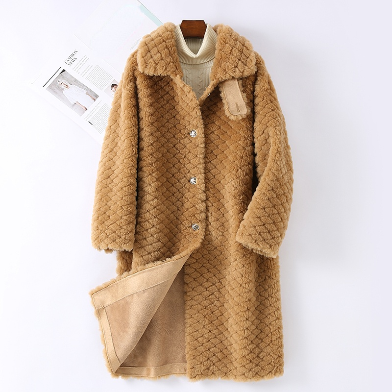 Женская куртка AYUNSUE из 100% овчины, зимнее пальто из натурального меха, Женская шерстяная куртка средней длины, корейские пальто, женская куртка
