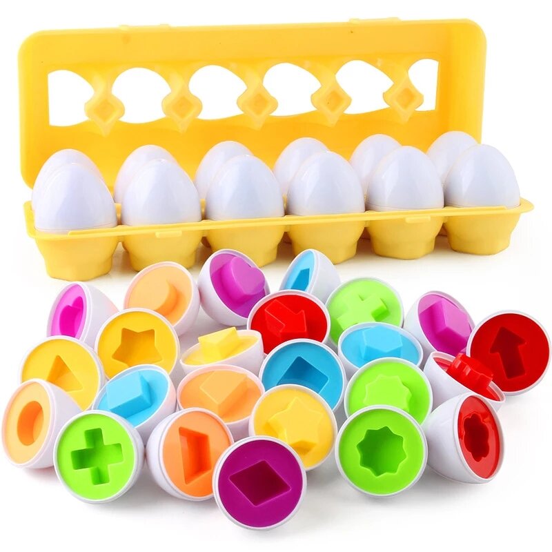 Baby Montessori Learning Education Math Toy Smart Eggs Puzzle Shape Matching Toy Dinosaur Screw Nut Building Blocks per bambini