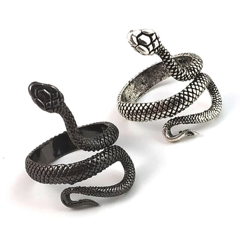 Винтажное кольцо унисекс, посеребренное кольцо в виде змеи с рисунком, модное простое кольцо в виде змеи, модные ювелирные изделия, аксессуары