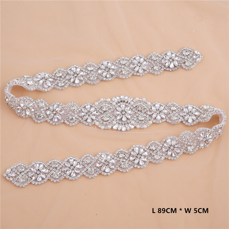 Diamond Bridal Sabuk Kristal Mariage Berlian Imitasi Applique Dihiasi Pengantin Ceinture Luxe Cinturones untuk Mujer untuk Dresse