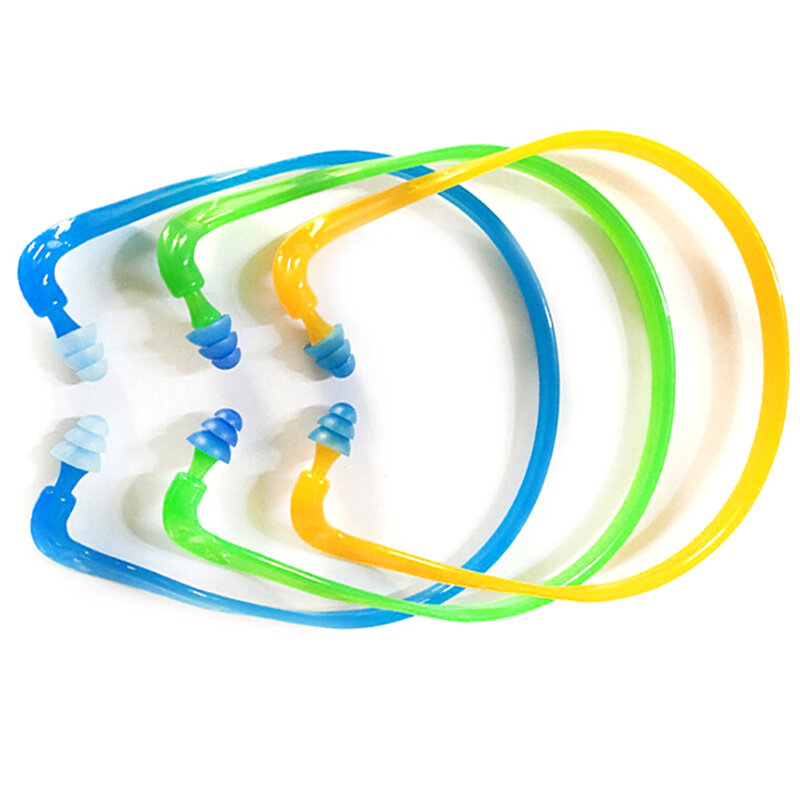 Tapones para los oídos con cable de silicona para natación, protección auditiva reutilizable, reducción de ruido, 1 piezas
