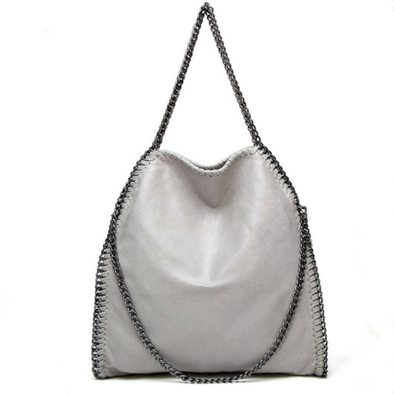 Модная новая женская сумка на плечо с цепочкой, вместительная сумка-тоут через плечо, женские складные однотонные сумки, сумки для покупок