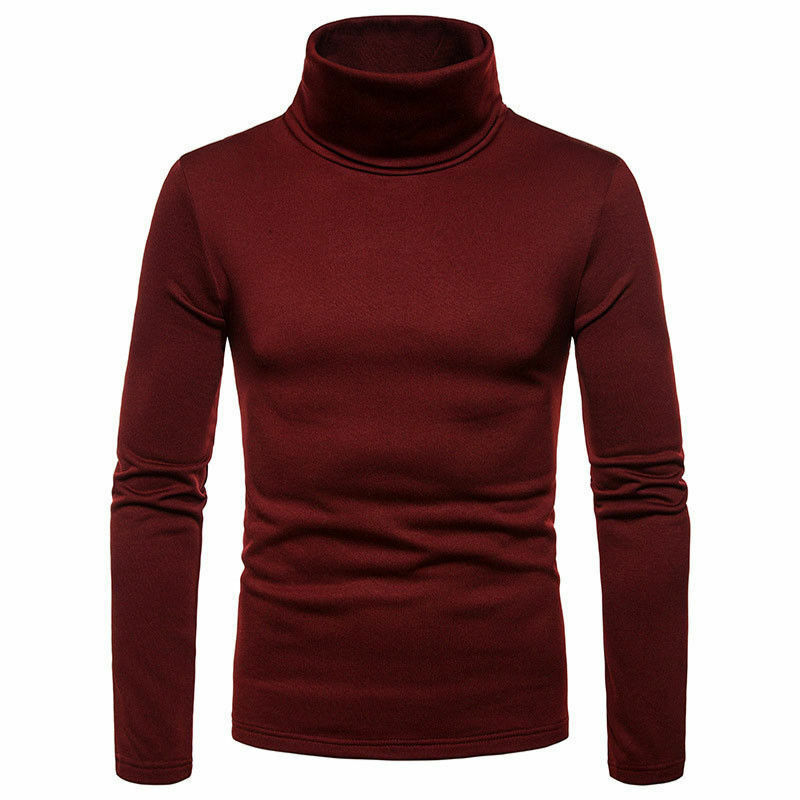 Men Spring Autumn Sweaters Thermal Turtle Neck Long Sleeve Skivvy Turtleneck Sweaters Stretch T Shirt Tops Pullover Tee