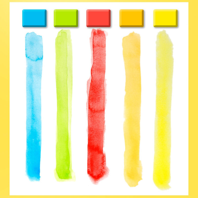 مجموعة ألوان مائية صلبة قابلة للحمل للمبتدئين ، صبغة مع قلم مائي ، مستلزمات فنية للرسم ، 18 24 36 42 لونًا
