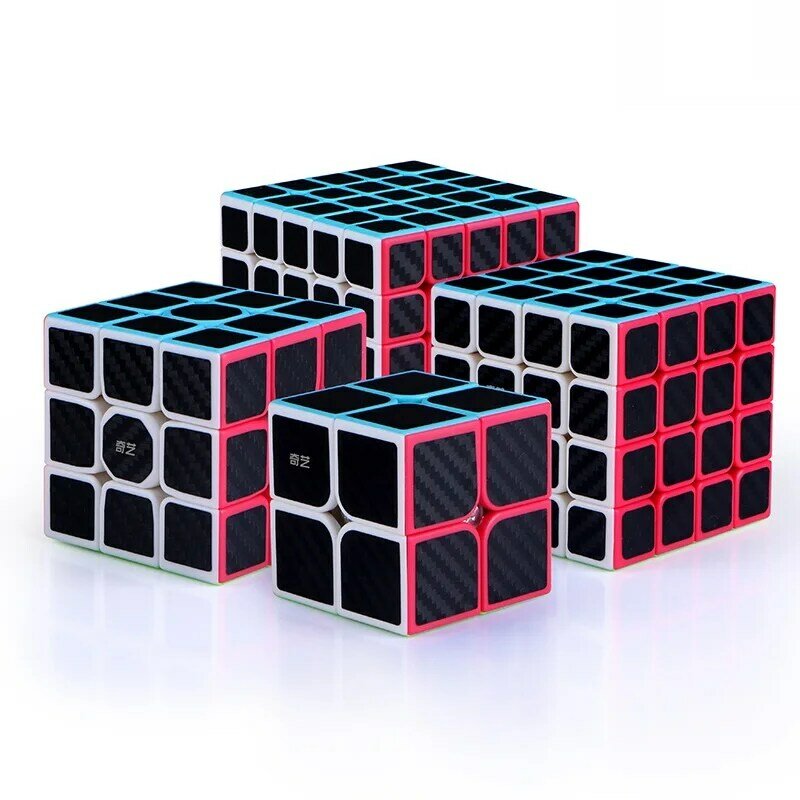 QIYI 2x2 3x3x3 4x4 5x5 SkewB Fisher All kind Cube Carbon Fiber Sticker Speed Magic Cubes Puzzle Toy Children Kids Gift Toy Adult
