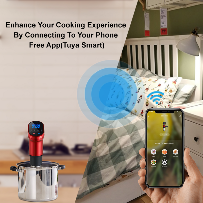 BioloMix-cocina Sous Vide de 3. ª generación, Control inteligente por Wifi, 1200W, Circulador de Inmersión, calentador al vacío, temperatura precisa