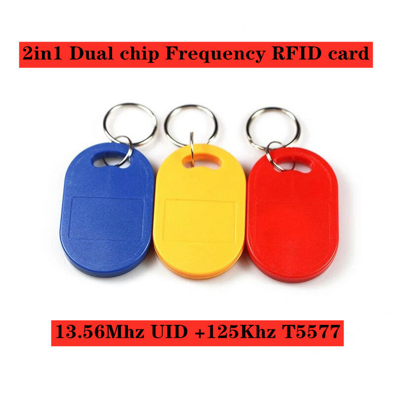 10 шт., RFID-Брелоки для ключей, 125 кГц, T5577, EM4305 + 13,56 МГц