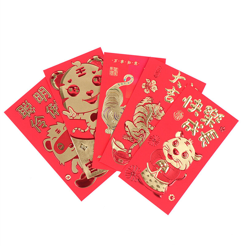 2022 سنة النمر السنة الجديدة مهرجان الربيع عيد ميلاد الإبداعية هونغباو الزواج الأحمر هدية المغلف المغلف الأحمر الصيني