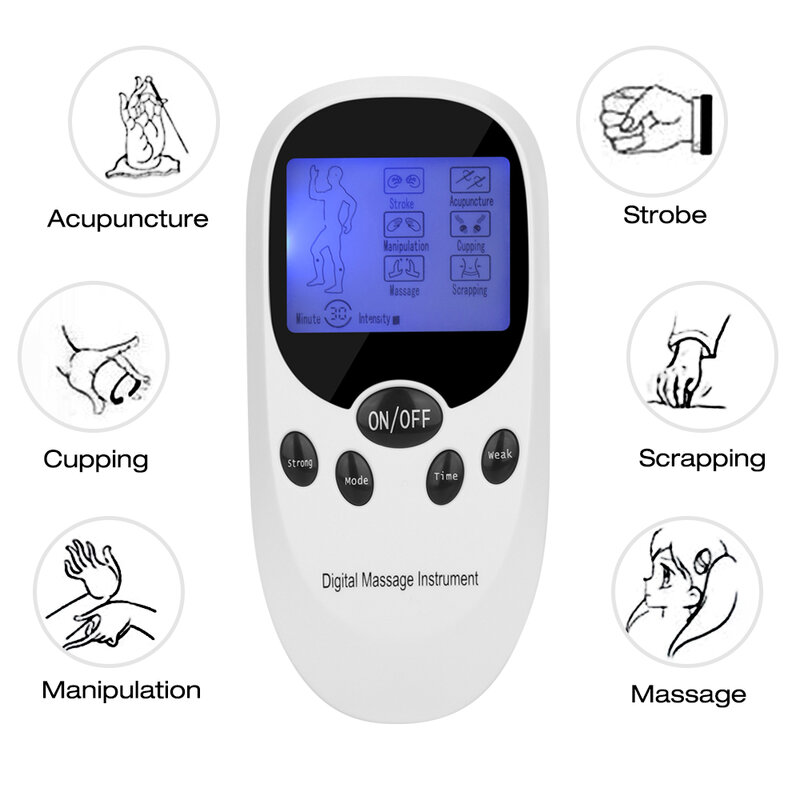 6 Modes TENS Body Massager Digital Acupuncture EMS Therapy Device Electric Pulse Muscle Stimulator Pain Relief