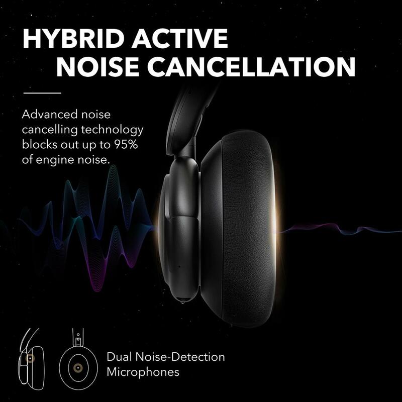 Anker Soundcore Life Q30 cuffie bluetooth wireless ibride con cancellazione attiva del rumore con più modalità, suono Hi-Res, 40H