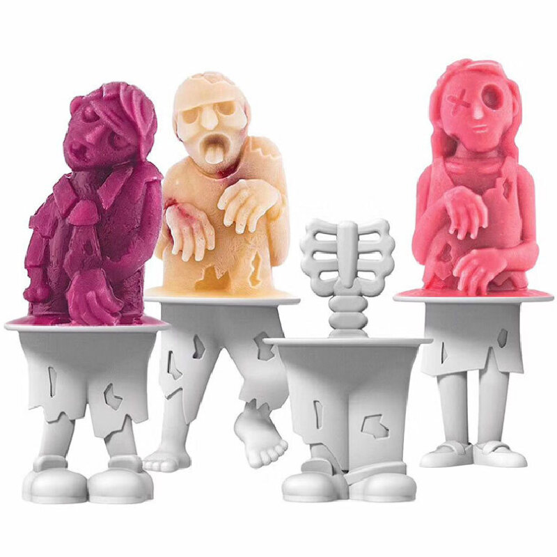 Zombies Silicone Ice Cream Molds Indian Lolly Popsicle Mold Ice Stick Making Tray Children Gift Icing Moulds 2021