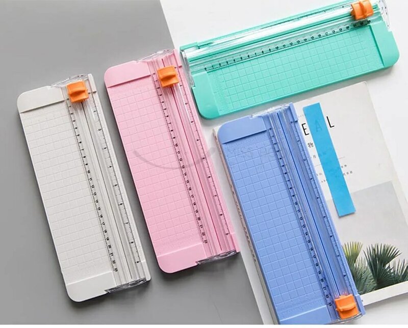 Aparadores de fotos de papel de precisão, mini a5 portátil 23cm, para papel de scrapbook diy, cortador de fotos de plástico, ferramentas de tapete de corte