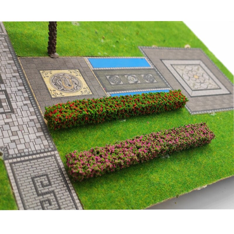 2PCS Shrub Strips Green Sand Table Miniature Model Simulation DIY Materials Grass Fence For Outdoor Indoor Building Diorama