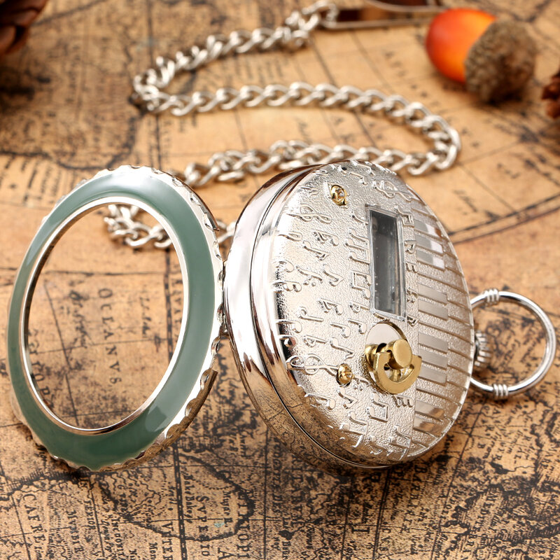 Przezroczyste szkło muzyczny zegarek kieszonkowy Swan Lake Melody Music Watch antyczny wisiorek kieszonkowy zegarek Vintage zegarki kwarcowe na prezent