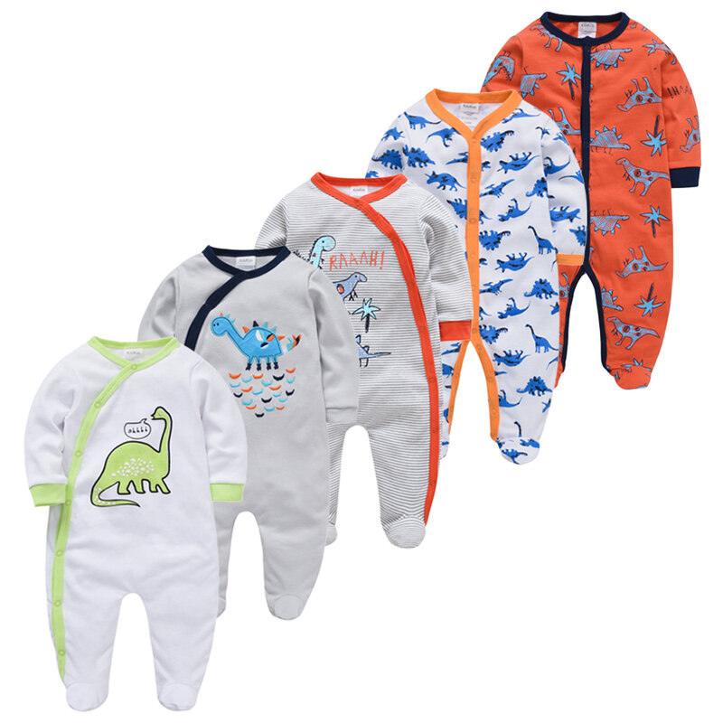 Пижама для новорожденных, хлопковая, дышащая, мягкая, 5 шт.