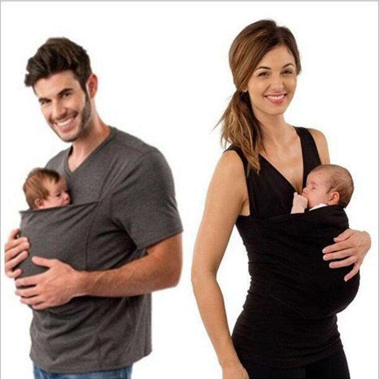 Women Maternity Nursing Mother Kangaroo Plus Size Baby Carrier Clothing Short-sleeve Big Pocket Multifunction Pregnant woman top