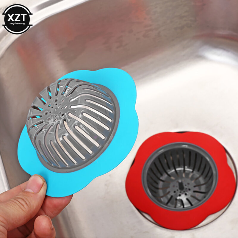 Nowy gorący w kształcie kwiatu silikonowe TPR kuchenne sitko do zlewu łazienka odpływ prysznicowy sitko do odpływu zlewu zlew durszlak filtr do odpływu