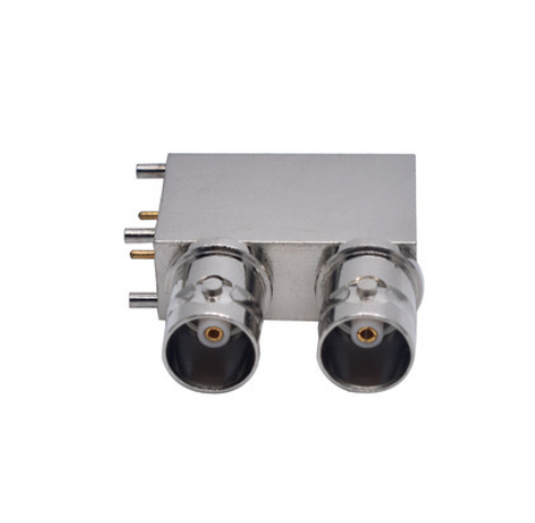 5pcs Q9 Dual BNC Female Right Angle PCB SDI CCTV Camera Socket RF Coaxial Connector Adapter 50ohm