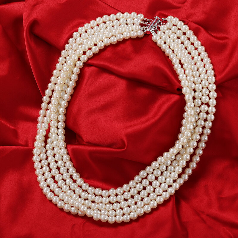 Collana Cosplay regina Vintage girocollo di perle finte rinascimentale medievale accessori per costumi Anne Boleyn