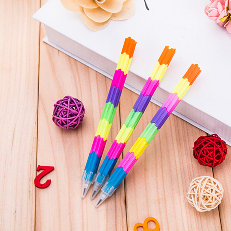 الإبداعية القرطاسية قوس قزح بناء قلم رصاص التلاميذ الكتابة HB القلم رياض الأطفال الهدايا القرطاسية اللوازم المكتبية ل