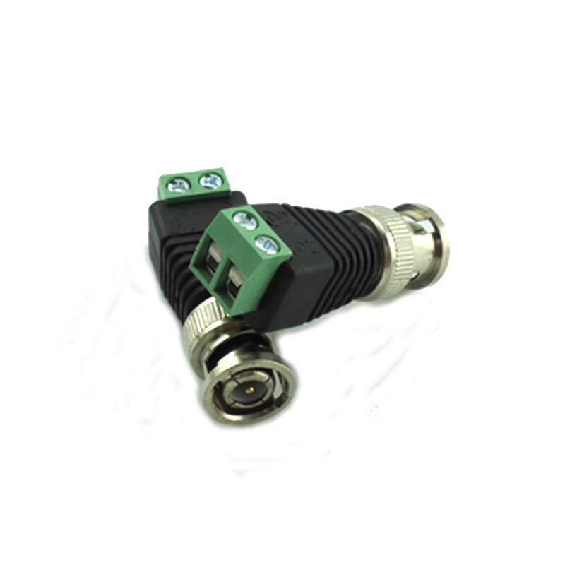 100Pcs großhandel BNC DC Stecker Stecker Adapter Video Balun Coax CAT5 für CCTV Kamera Sicherheit Überwachung Zubehör H10