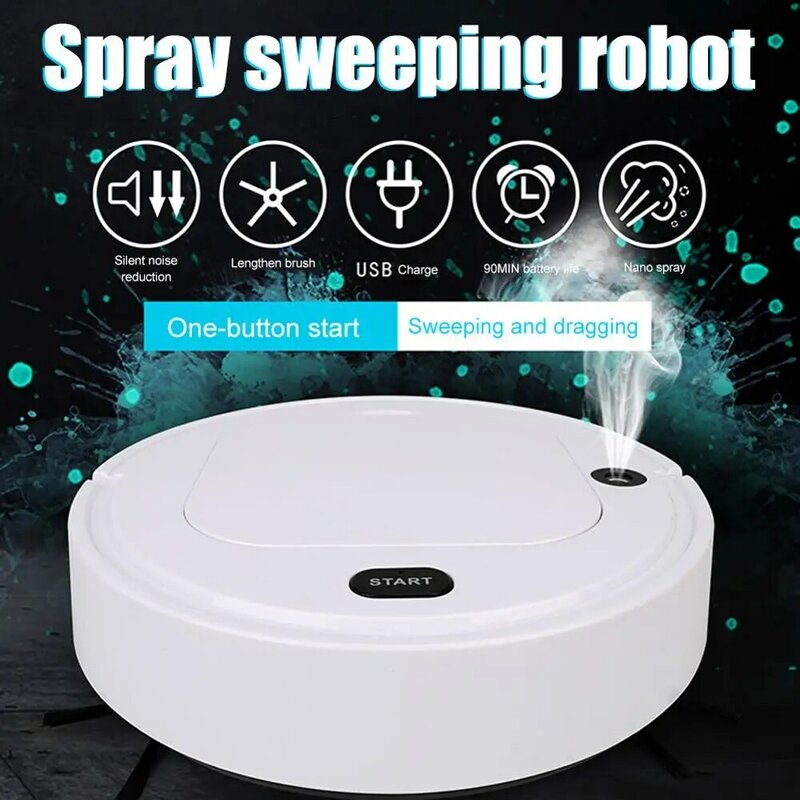 Robot Vacuum Cleaner 4-In-1 Auto Rechargeable Smart Sweeping Robot Dry Wet Sweeping Vacuum Cleaner Disinfection Home