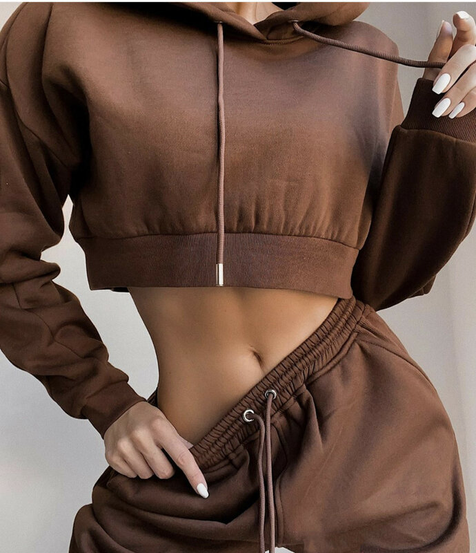 2020 Winter Fashion Outfits for Women Tracksuit Hoodies Sweatshirt and Sweatpants Casual Sports 2 Piece Set