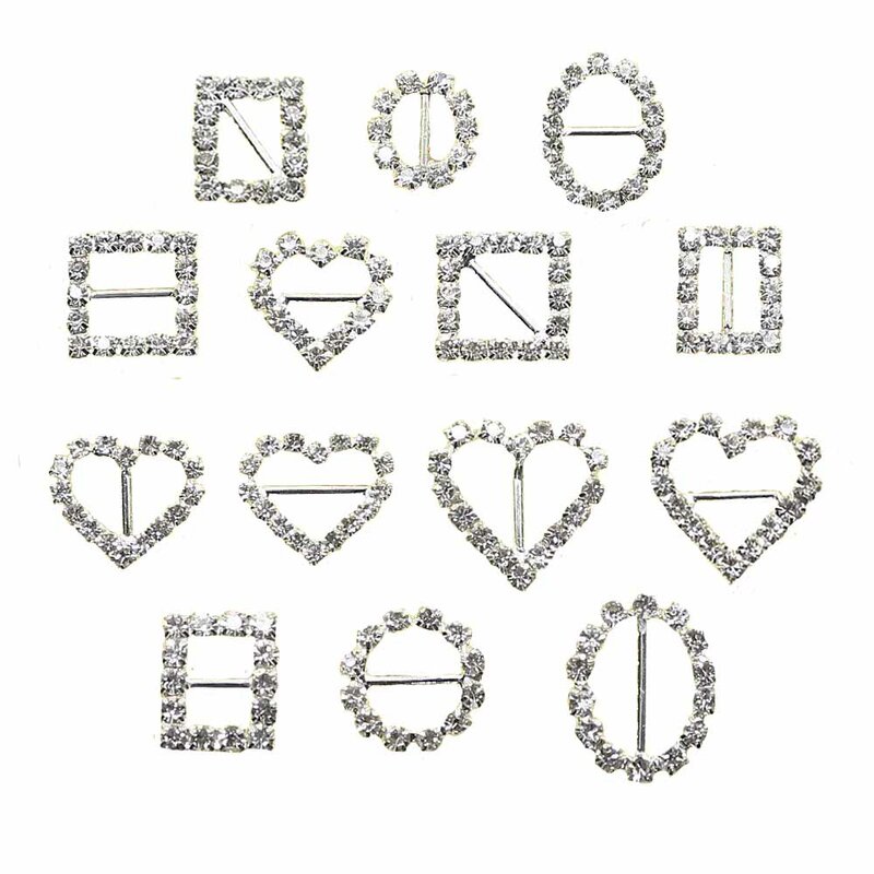 ¡Alta calidad! 10 Uds./set variedad de hebillas de diamantes de imitación Tarjeta de invitación de boda decoración DIY accesorios para el cabello envío gratis