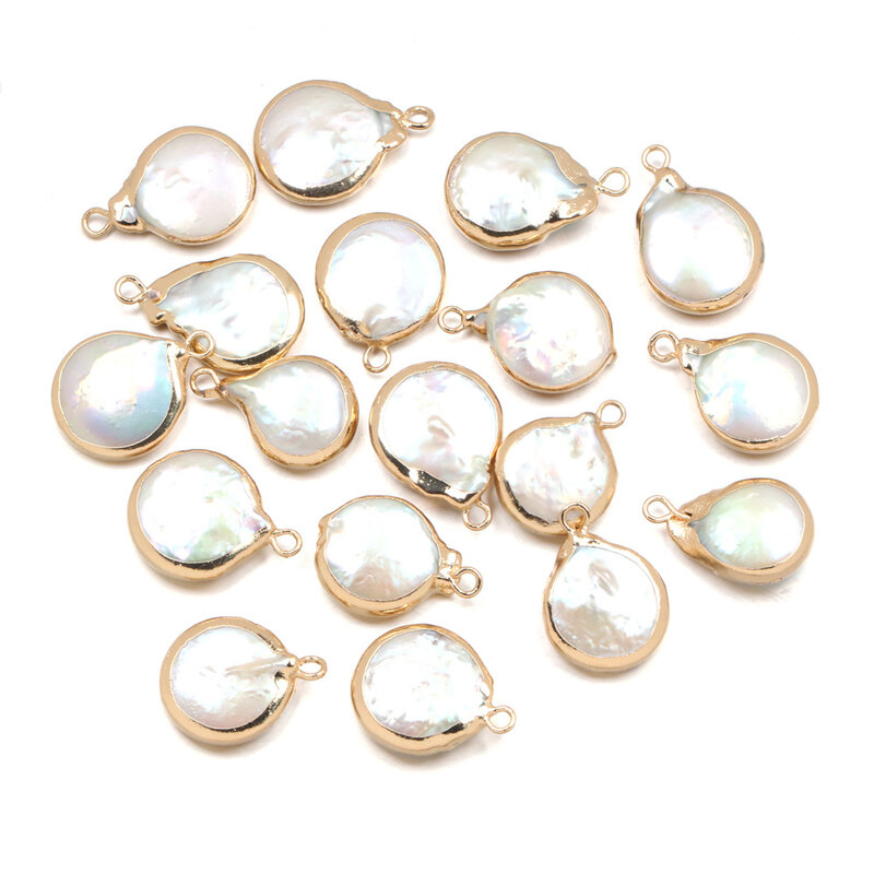 Pendientes de perla de agua dulce Natural con forma irregular, colgantes para fabricación de joyería DIY, accesorios aptos para tamaño de collares de 15x28mm