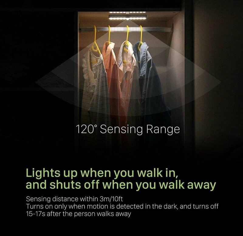 Homlly czujnik ruchu LED lampka nocna z USB akumulator 10cm/15cm/21cm/30cm/50cm lampka nocna