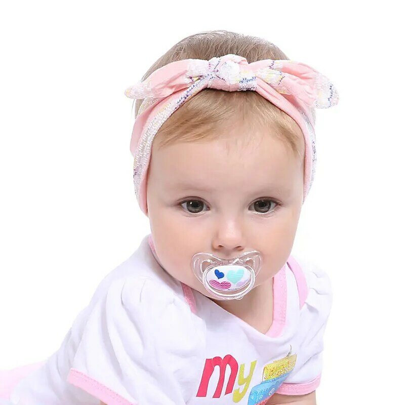 Bandeau élastique en Nylon pour bébé, couleur unie, extensible, torsadé, noué, accessoires pour cheveux, oreilles de lapin