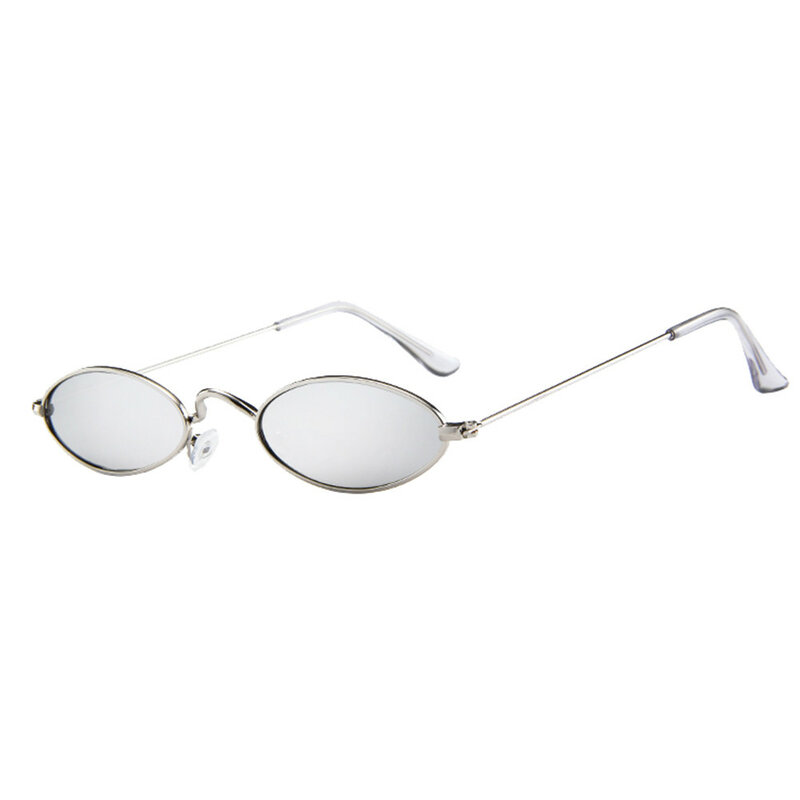Moda dos homens das mulheres retro pequeno oval óculos de sol metal quadro máscaras eyewear para praia viagem transporte rua tiro ins estilo