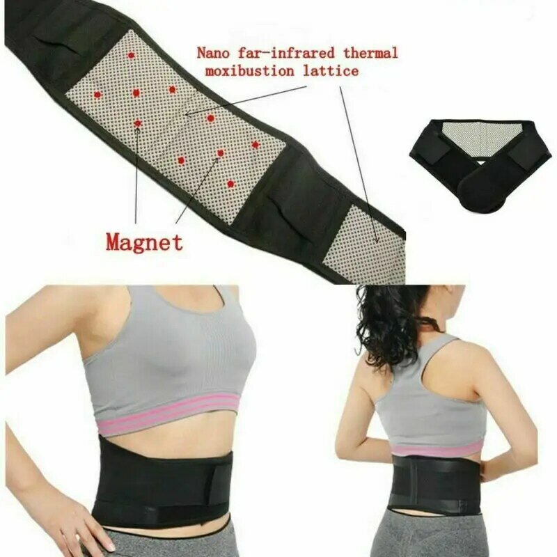 Cintura ajustable soporte adulto auto calentamiento terapia magnética espalda Cummerbunds mujeres hombres Lumbar Brace banda de masaje postura de la cintura