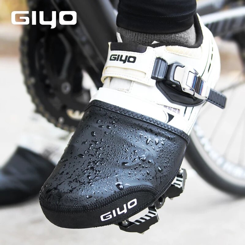 GIYO Penutup Sepatu Tahan Air Dapat Digunakan Kembali Antiselip Pelindung Reflektif Hangat Penutup Sepatu Setengah Kaki Perlengkapan Sepeda MTB Bersepeda Musim Dingin