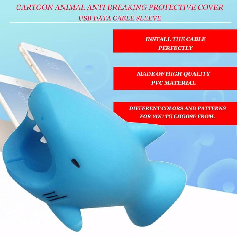 Protector de Cable USB de Animal lindo, figura de dibujos animados, Cable de datos USB, cargador de Cable USB, funda protectora antirotura